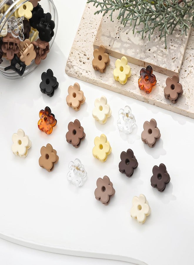 JANFUN Small Flower Hair Clips 100PCS, Mini Hair Clips Baby Claw Clips Cute Jaw Clips Hair Pins Hair Barrettes Toddler Hair Accessories for Women Girls Kids Teens, Neutral Colors - Image 3